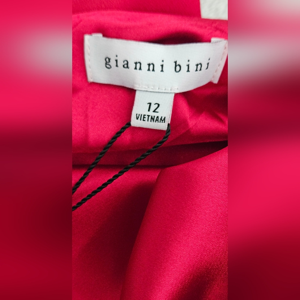 Gianni Bini Peyton Satin Mini Sheath Dress: Color- Cherry - Picture 12 of 12